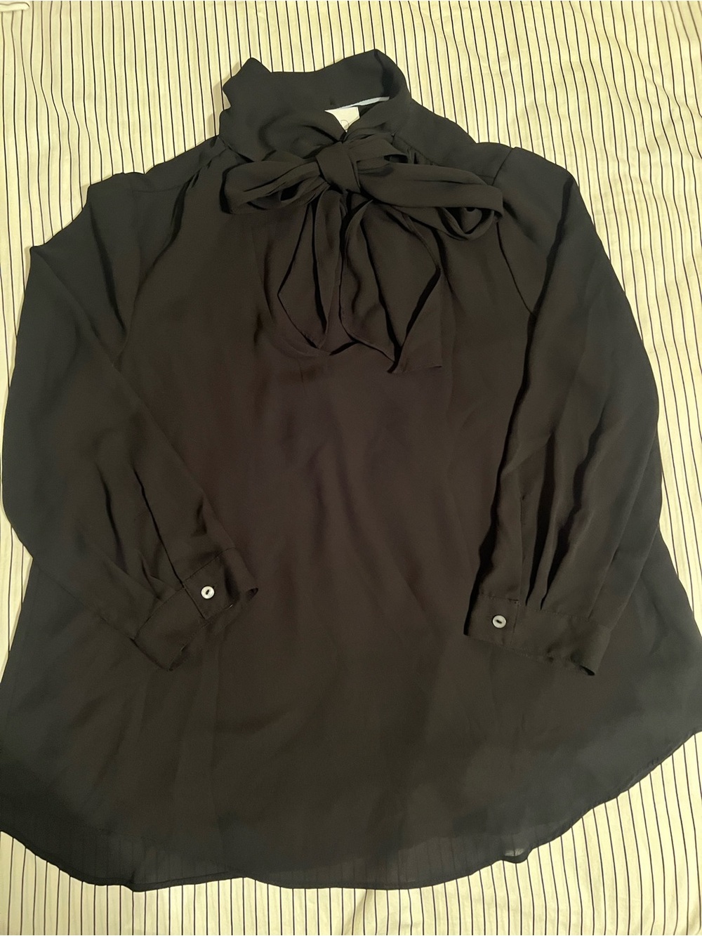 HD in Paris black tie neck top from Anthropologie, size 4